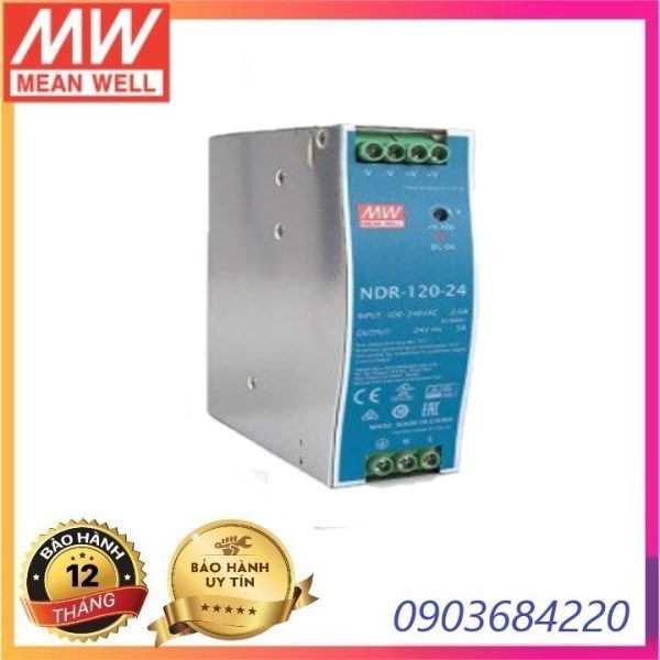 Alimentation Sur Rail DIN NDR-120-24 - 120W, 24V, 5A - Pour Automatisme Et Contrôle Industriel