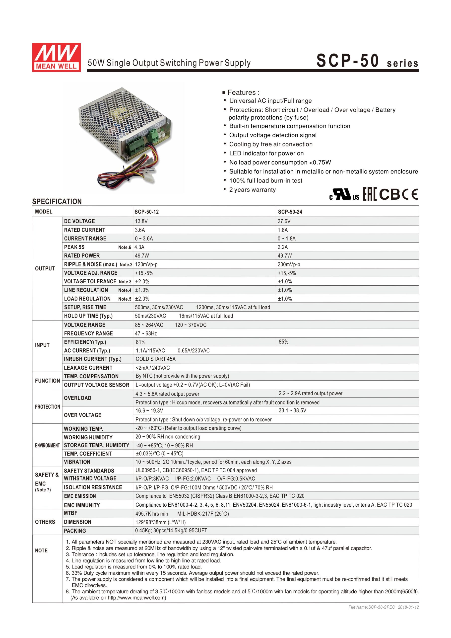 Nguồn Meanwell SCP 50